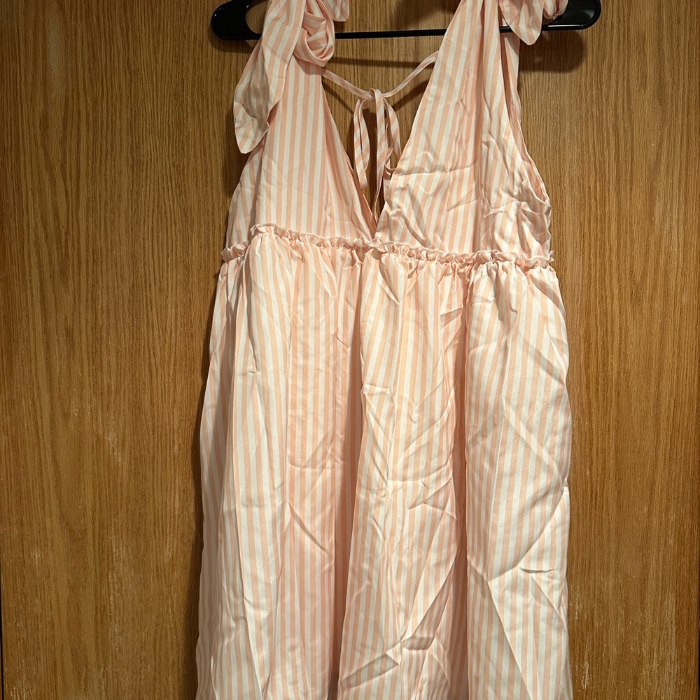 SHEIN Pink Striped Mini Dress